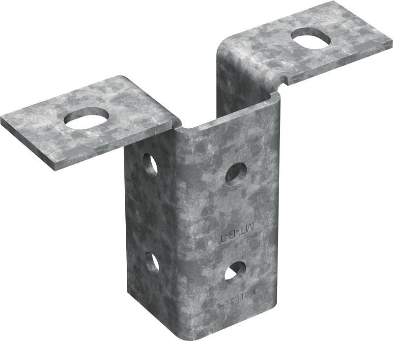 Lekka stopa MT-B-T OC Łącznik do kotwienia konstrukcji szyn montażowych do małych obciążeń do betonu lub stali, do stosowania na zewnątrz, przy małym stężeniu zanieczyszczeń